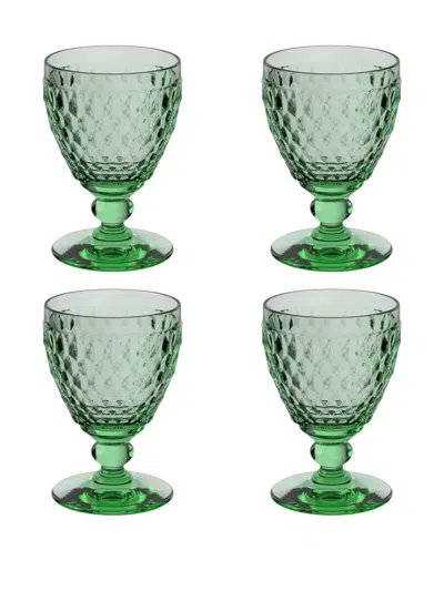 Villeroy & Boch Boston Stemmed Glasses (set Of Four) In Green