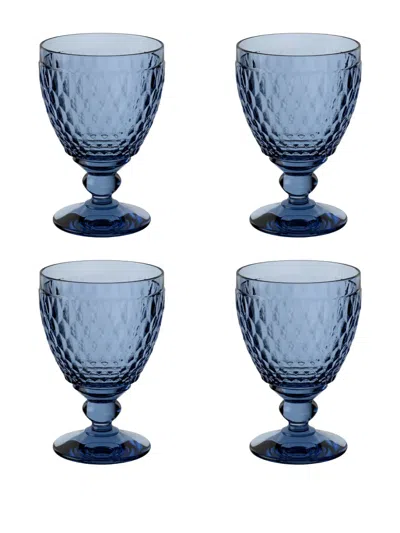 Villeroy & Boch Calici Acqua Stemmed Glasses (set Of Four) In Blue