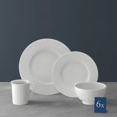 Villeroy & Boch Cellini 24 Piece Dinnerware Set, Service For 6 In White