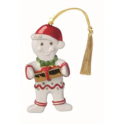 Villeroy & Boch Christmas Classics Collection Christmas Gingerbread Man Shaped Ornament, Premium Porcelain, Collecto In Red,white