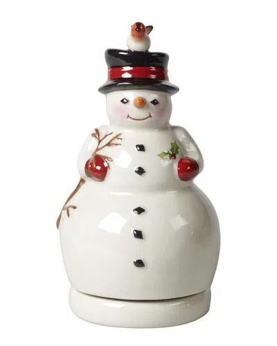Villeroy & Boch Christmas Nostalgic Melody Turning Snowman Music Figurine In White