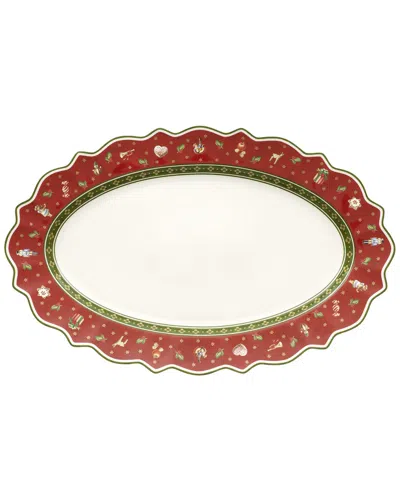Villeroy & Boch Christmas Toy's Delight Large Oval Platter In Red