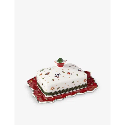 Villeroy & Boch Christmas Toy's Delight Porcelain Butter Dish 18.9cm X 15.9cm In Multi