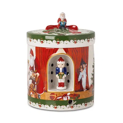Villeroy & Boch Christmas Toys Large Round Music Box - Santa Gifts In Multi