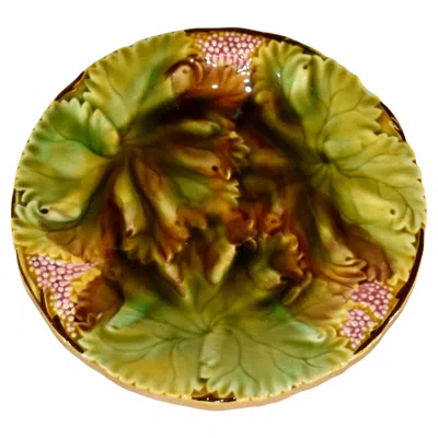 Pre-owned Villeroy & Boch Circa 1900 Villeroy And Boch Majolica Plate In Brown