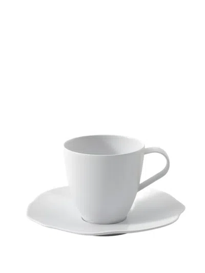 Villeroy & Boch Curved-handle Coffee Cup Set (six-person Setting) In White
