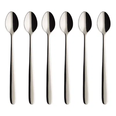 Villeroy & Boch Daily Line Long Drink Spoons, Set Of 6 In Stainless Steel