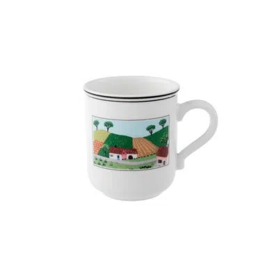 Villeroy & Boch Design Naif 10 Oz. Countryside Mug In White;green