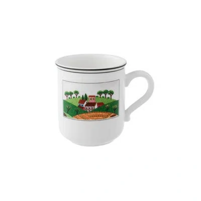 Villeroy & Boch Design Naif 10 Oz. Farmland Coffee Mug In Brown;white;green