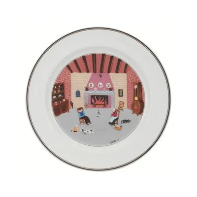 Villeroy & Boch Design Naif 10.5" Dinner Plate - By The Fireside In Gray;pink