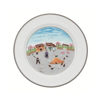 Villeroy & Boch Design Naif 10.5" Dinner Plate - Country Yard In Blue;gray