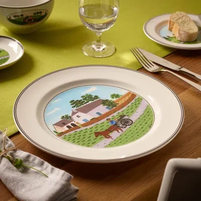 Villeroy & Boch Design Naif 10.5" Dinner Plate - Going To Market In White;green