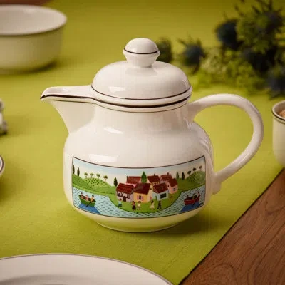 Villeroy & Boch Design Naif 1.06-qt. Teapot In White;green