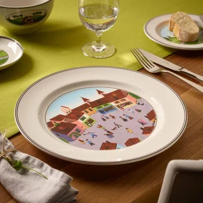 Villeroy & Boch Design Naif 10.75" Dinner Plate - Old Village Square In Brown;gray