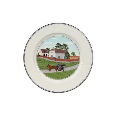 Villeroy & Boch Design Naif 8.25" Going To Market Salad Plate In White;green