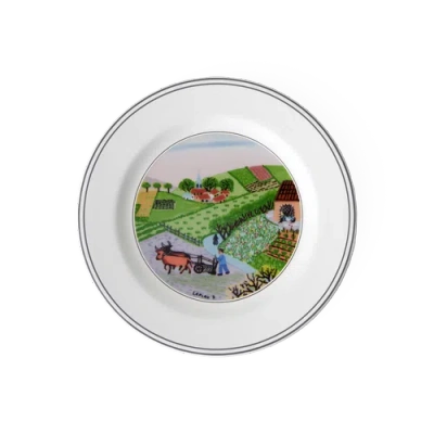 Villeroy & Boch Design Naif Bread & Butter Plate #4 Plowing In Multi