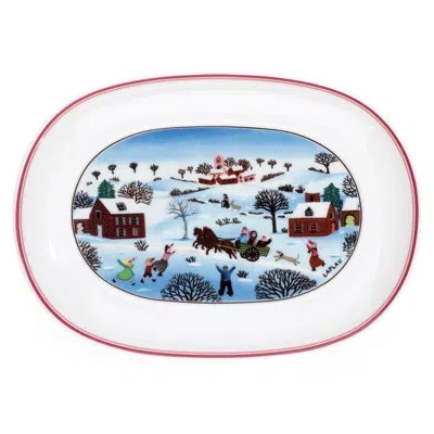Villeroy & Boch Design Naif Christmas Pickle Dish In Blue;white;red