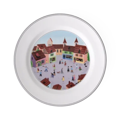 Villeroy & Boch Design Naif Dinner Plate #4 Old Village Square In Multi