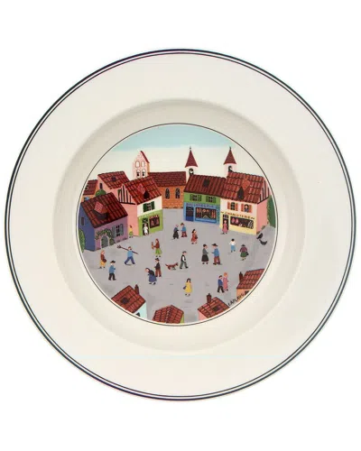 Villeroy & Boch Design Naif Old Village Square Rim Soup Bowl In White
