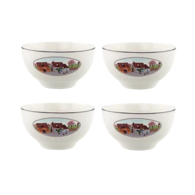 Villeroy & Boch Design Naif Rice Bowl Set Of 4 In Multi