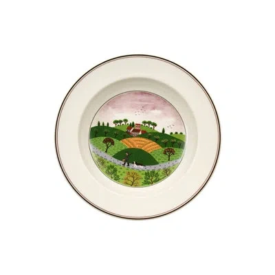 Villeroy & Boch Design Naif Rim Soup Bowl - Hunter & Dog In Brown;green;ivory
