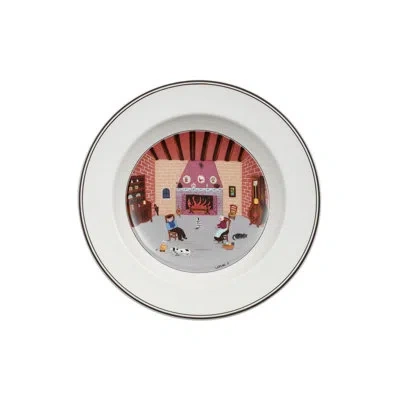 Villeroy & Boch Design Naif Rim Soup Plate In Gray;red;cream