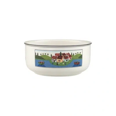 Villeroy & Boch Design Naif Serving Bowl In White;green