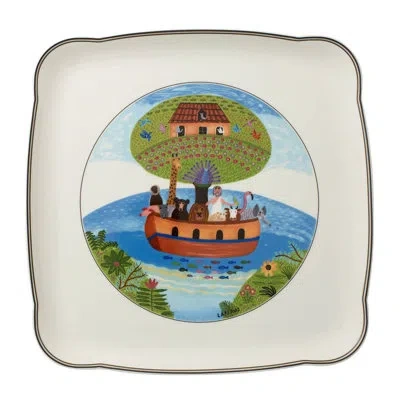 Villeroy & Boch Design Naif Square Platter In Blue;white;green