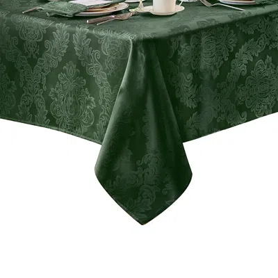 Villeroy & Boch Elrene Barcelona Jacquard Damask Oblong Tablecloth, 144 X 60 In Hunter