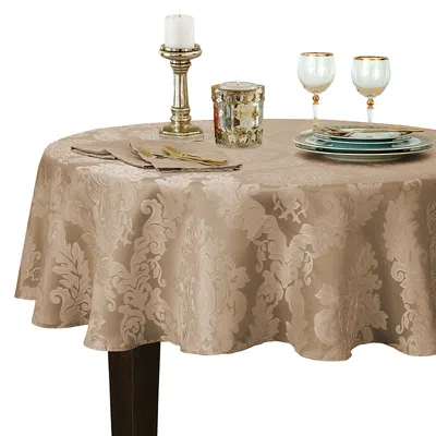 Villeroy & Boch Elrene Barcelona Jacquard Damask Oval Tablecloth, 84 X 60 In Beige