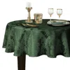 Villeroy & Boch Elrene Barcelona Jacquard Damask Oval Tablecloth, 84 X 60 In Hunter