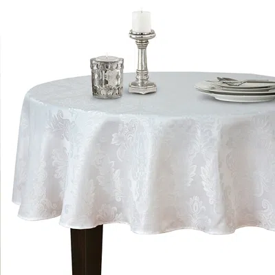 Villeroy & Boch Elrene Barcelona Jacquard Damask Oval Tablecloth, 84 X 60 In White