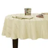Villeroy & Boch Elrene Denley Stripe Jacquard Round Tablecloth, 70 X 70 In Ivory