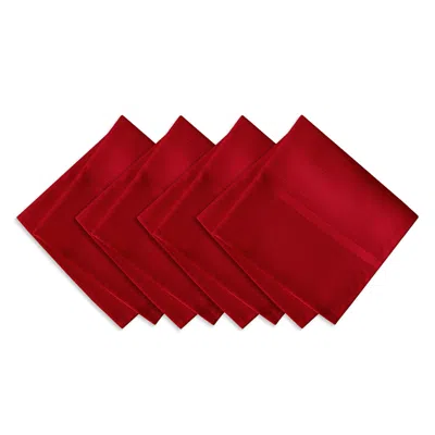 Villeroy & Boch Elrene Elegance Plaid Damask Napkins, Set Of 4 In Red