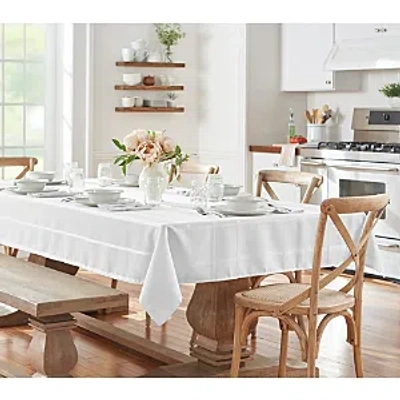 Villeroy & Boch Elrene Elegance Plaid Jacquard Oblong Tablecloth, 52 X 70 In White