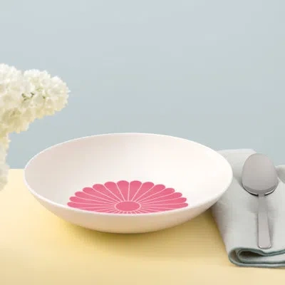 Villeroy & Boch Fleur Cassis Collection Pasta Bowl, Premium Porcelain, Made In Germany, Dishwasher And Microwave Saf In Pink