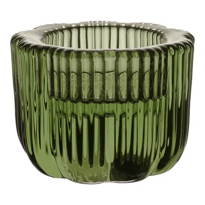 Villeroy & Boch Fleur Muli Functional Votive & Taper Candleholder In Green