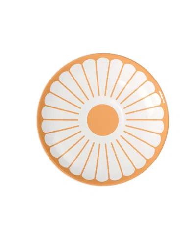 Villeroy & Boch Fleur Sleek 4.5" Espresso Cup Saucer In Orange