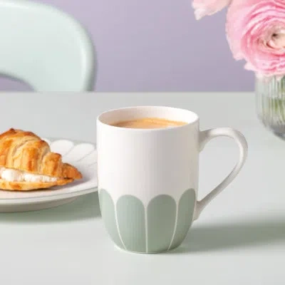 Villeroy & Boch Fleur Vert Collection Mug, Premium Porcelain, Made In Germany, Dishwasher And Microwave Safe, 10 oz  In Green