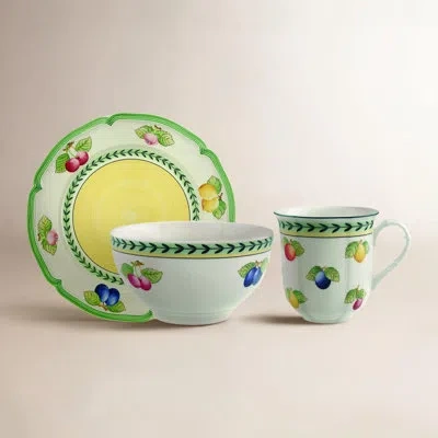 Villeroy & Boch French Garden Fleurence 12 Piece Dinnerware Set, Service For 4 In Green;yellow