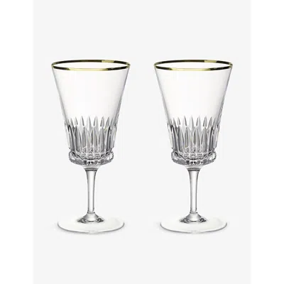 Villeroy & Boch Grand Royal Gold Crystal-glass Water Goblets Set Of 2 In Clear