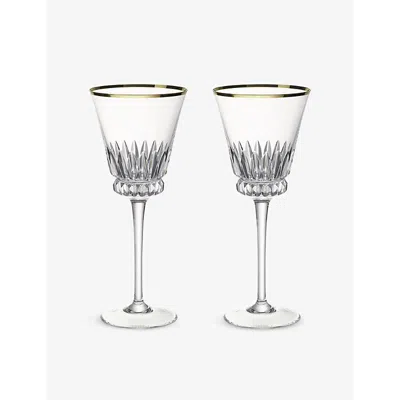 Villeroy & Boch Grand Royal Gold Crystal-glass White Wine Glasses Set Of 2 In Transparent