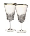 Villeroy & Boch Grand Royal Gold-tone Water Goblet Glasses, Pair Of 2 In Clear