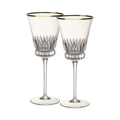 Villeroy & Boch Grand Royal Red Wine Glass, Set Of 2 In Clear/gold