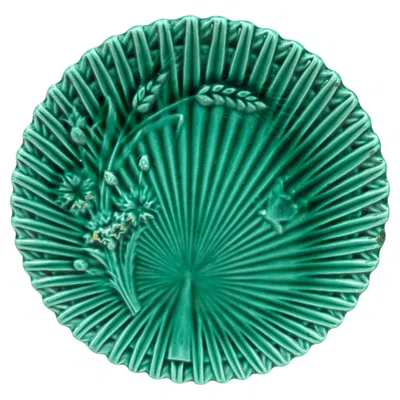 Pre-owned Villeroy & Boch Green Majolica Wheat & Butterfly Plate Villeroy Boch