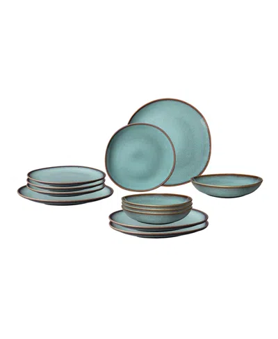 Villeroy & Boch Lave 12-pc. Dinnerware Set, Service For 4 In Blue
