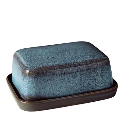 Villeroy & Boch Lave Glace Covered Butterdish In Blue