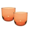 Villeroy & Boch Like Double Old Fashioned Tumbler Glasses, Set Of 2 In Apricot