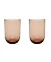 Villeroy & Boch Like Highball Glasses, Set Of 2 In Clay