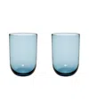 Villeroy & Boch Like Highball Glasses, Set Of 2 In Ice Blue